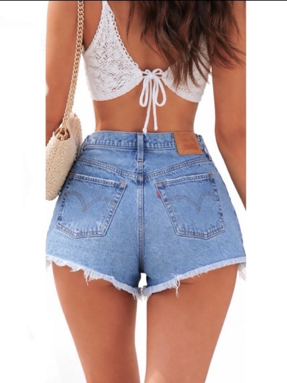 Levi's Light Blue High-Waist Denim Cutoff Shorts